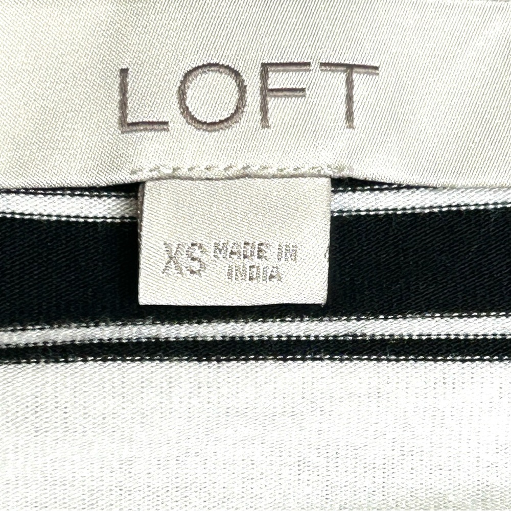 Loft Black/White Striped XS Long Sleeve Dress - Picture 9 of 13